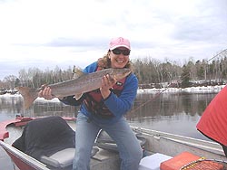 Cheryl Dugal, Augusta Maine. 1st & biggest opening day Salmon